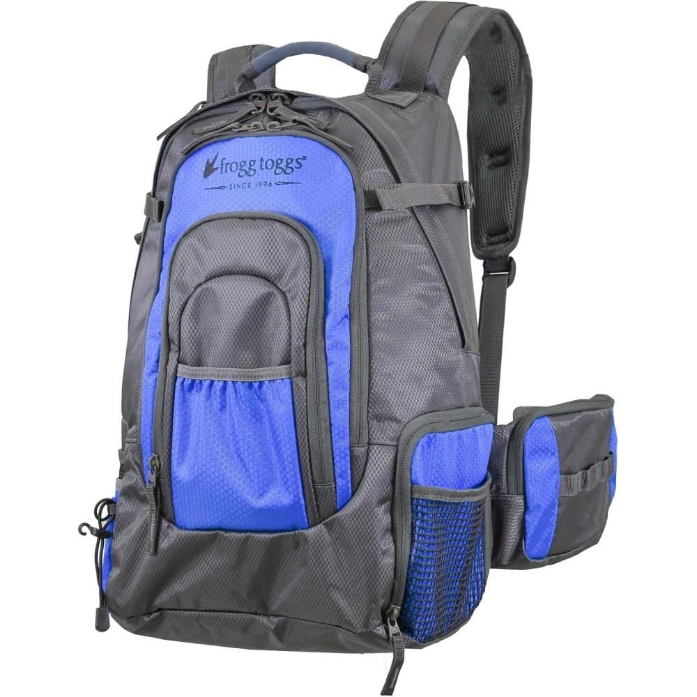 FROGG TOGGS i3 Fishing Backpack, Tackle Storage, Includes 3-3600 Bait Trays(Blue)
